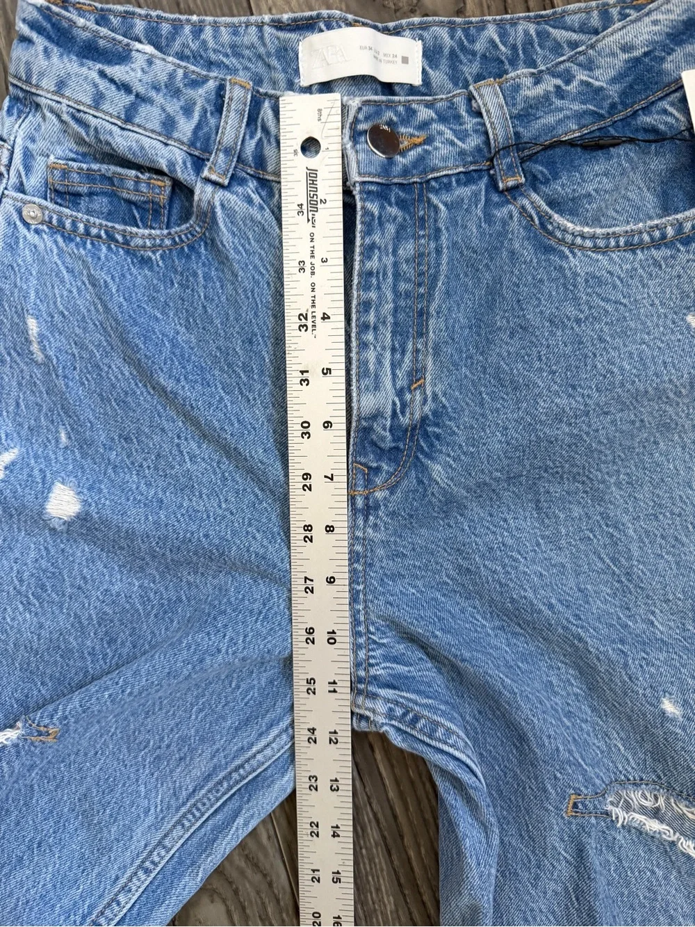 NWT Zara y2k Grunge Festival Mid Waist Ripped Cut Out Straight Jeans Blogger FAV